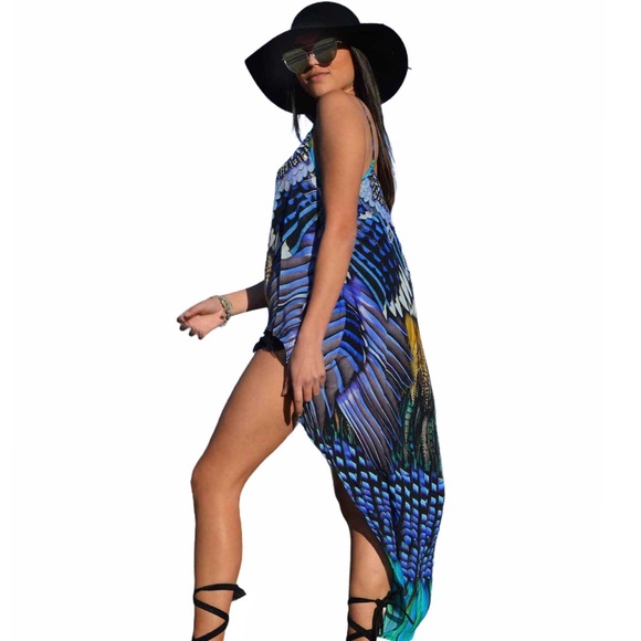 Shahida Parides ❤︎ Hi Low Silk Cami Dress ❤︎ Aqua Python Print ❤︎ Trendy Chic ❤︎ - Picture 13 of 15